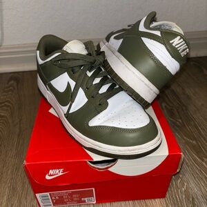 Nike Olive and White Low-Top Sneakers